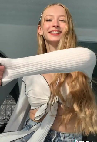 5. Sultry Sophia Diamond Shows Cleavage in White Crop Top and Bouncing Boobs