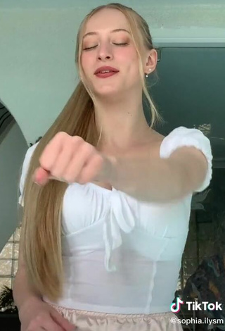 5. Sultry Sophia Diamond Shows Cleavage in White Top and Bouncing Boobs