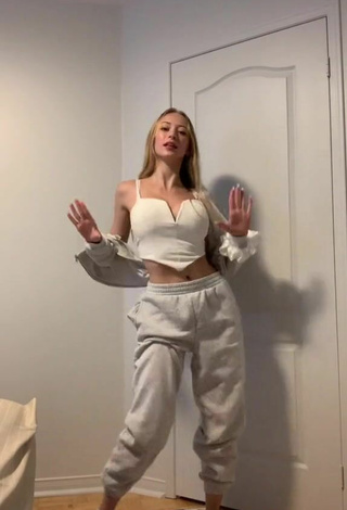 4. Cute Sophia Diamond in White Crop Top