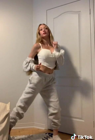 5. Cute Sophia Diamond in White Crop Top