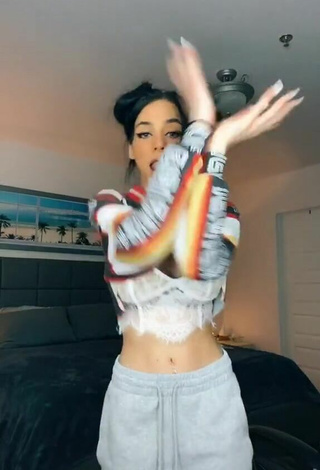 3. Sweetie Christina Kalamvokis Shows Cleavage in White Crop Top and Bouncing Tits