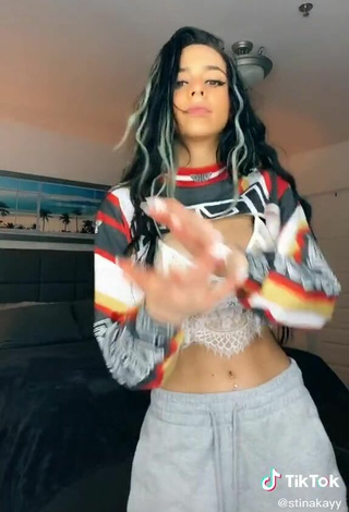 4. Hot Christina Kalamvokis Shows Cleavage in White Crop Top and Bouncing Boobs