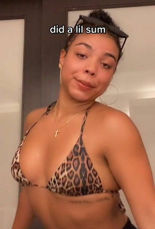 Sultry Syera Plitt in Leopard Bikini Top