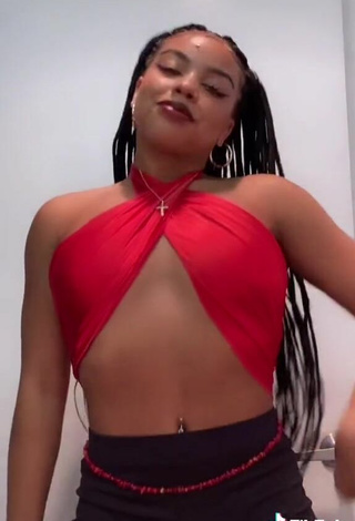 4. Beautiful Syera Plitt in Sexy Red Crop Top