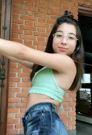 2. Luscious Taby Carvalho in Light Green Crop Top