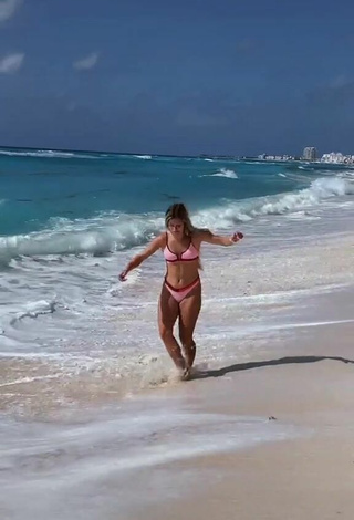 Sexy Tatum Beck in Pink Bikini at the Beach