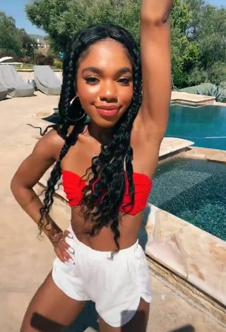 4. Sultry Teala Dunn in Red Bikini Top at the Swimming Pool