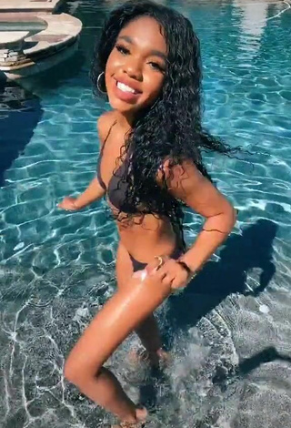 5. Wonderful Teala Dunn in Black Bikini at the Swimming Pool