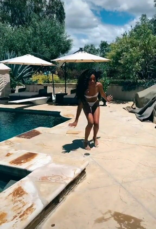 3. Erotic Teala Dunn in White Bikini at the Pool