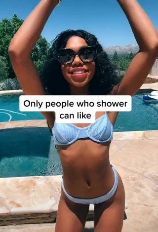 4. Magnificent Teala Dunn in Blue Bikini at the Pool