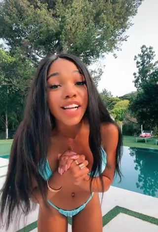 Elegant Teala Dunn Shows Butt at the Pool and Bouncing Boobs