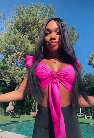 3. Sultry Teala Dunn in Black Leggings at the Swimming Pool