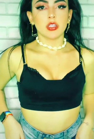 Titillating Vivi in Black Crop Top