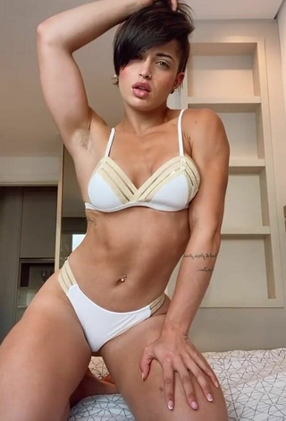 Sweetie Yanne Shows Cleavage in White Bikini