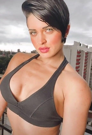 Sultry Yanne in Black Sport Bra