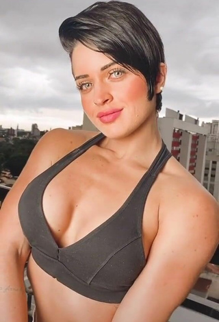 2. Sultry Yanne in Black Sport Bra