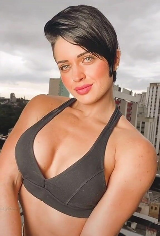 3. Sultry Yanne in Black Sport Bra