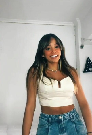 Luscious Agos Nisi in White Crop Top