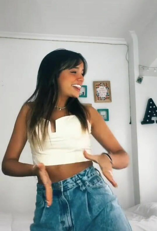 3. Luscious Agos Nisi in White Crop Top