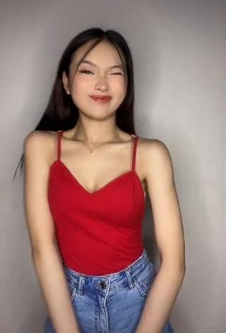 Sultry Angelic Sakura in Red Top