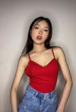 2. Sultry Angelic Sakura in Red Top