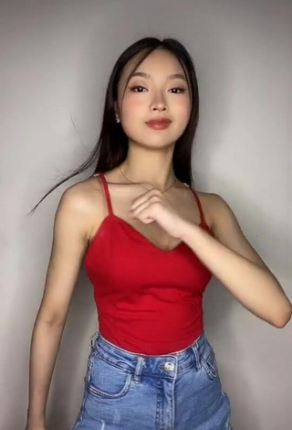 4. Sultry Angelic Sakura in Red Top