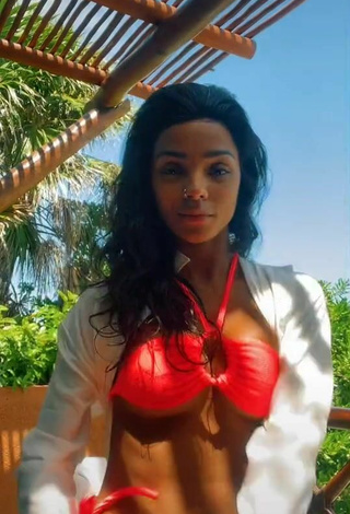 2. Sultry Brunna Gonçalves in Red Bikini