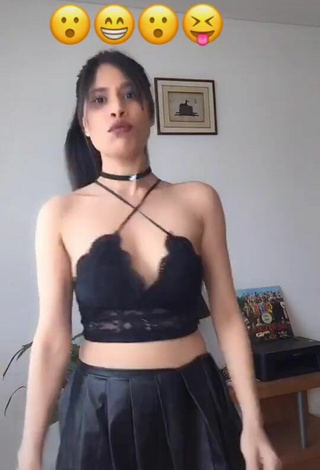 3. Really Cute XENA Shows Cleavage in Black Crop Top and Bouncing Tits