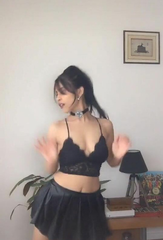 3. XENA in Hot Black Crop Top and Bouncing Breasts