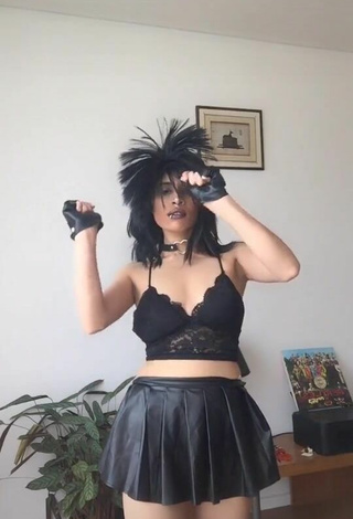 2. Adorable XENA Shows Cleavage in Seductive Black Crop Top and Bouncing Tits