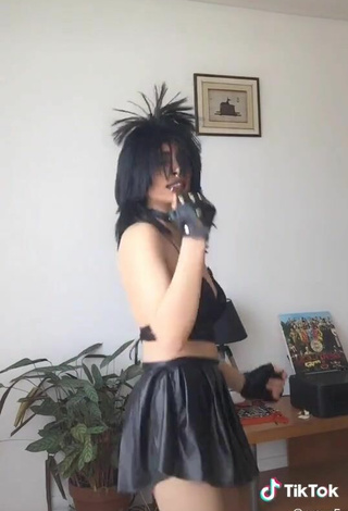 4. Adorable XENA Shows Cleavage in Seductive Black Crop Top and Bouncing Tits