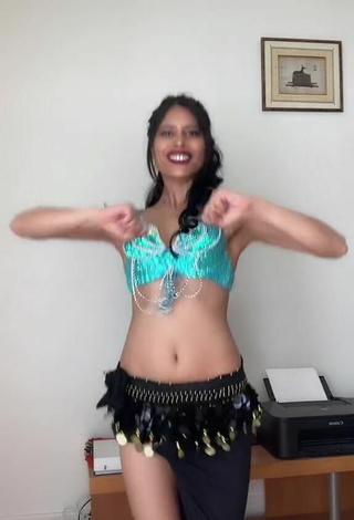 3. Sensual XENA in Blue Crop Top