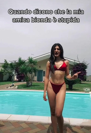 Sultry Elena Hazinah in Thong at the Swimming Pool