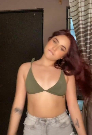 Luscious Fernanda Duran in Olive Bikini Top