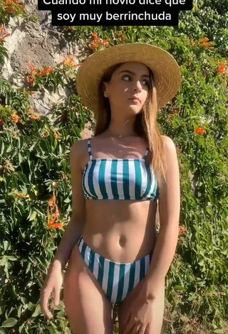 Sexy Fernanda Rivas in Striped Bikini