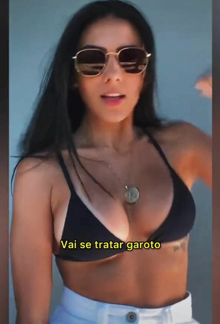 2. Luscious Isadora Nogueira Shows Cleavage in Black Bikini Top and Bouncing Boobs