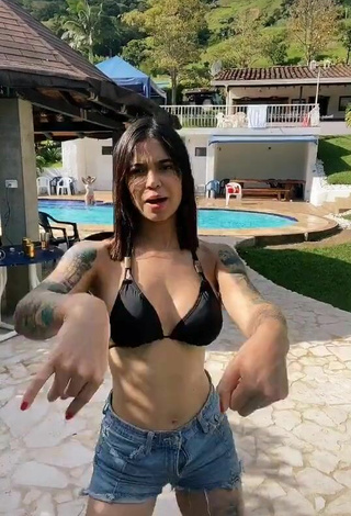 3. Sexy Jenn Muriel in Black Bikini Top