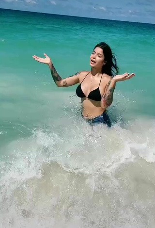 4. Sweet Jenn Muriel in Cute Black Bikini Top at the Beach