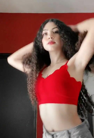 3. Sultry Karen Os in Red Crop Top