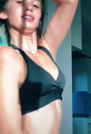 3. Luscious kauhofem_2 Shows Cleavage in Black Sport Bra