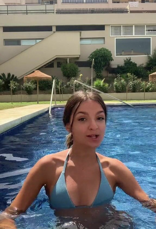 3. Beautiful Larevuelta in Sexy Blue Bikini Top at the Pool