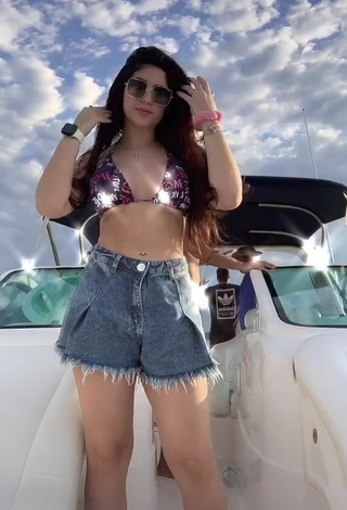 Sexy Le Azevedo in Bikini Top on a Boat