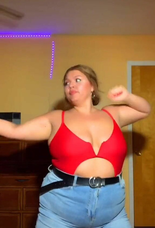 3. Sultry Lexie Lemon Shows Cleavage in Red Top and Bouncing Boobs