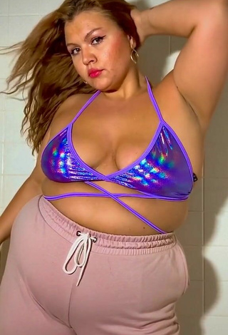 2. Really Cute Lexie Lemon Shows Cleavage in Violet Bikini Top