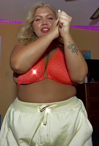 4. Titillating Lexie Lemon in Orange Bikini Top and Bouncing Breasts