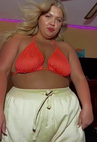 2. Sultry Lexie Lemon in Electric Orange Bikini Top and Bouncing Boobs