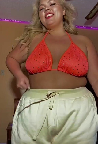 5. Sultry Lexie Lemon in Electric Orange Bikini Top and Bouncing Boobs