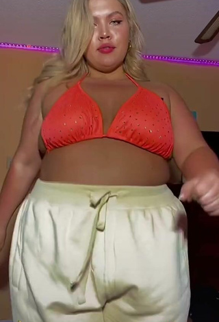 3. Wonderful Lexie Lemon in Orange Bikini Top and Bouncing Boobs