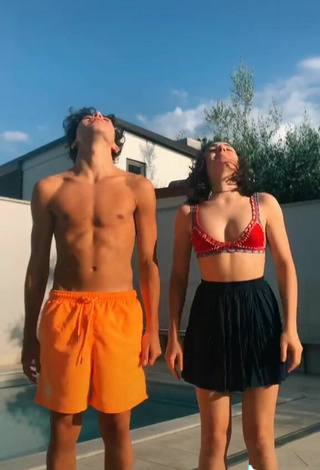 5. Sexy Ludovica Olgiati in Red Bikini Top