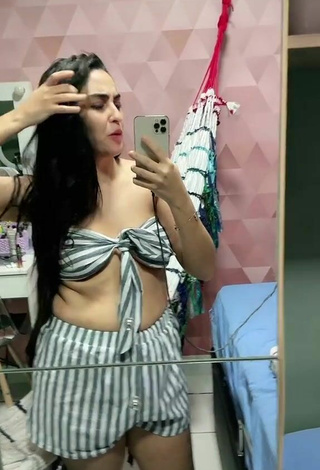 2. Sultry Luluty in Striped Crop Top